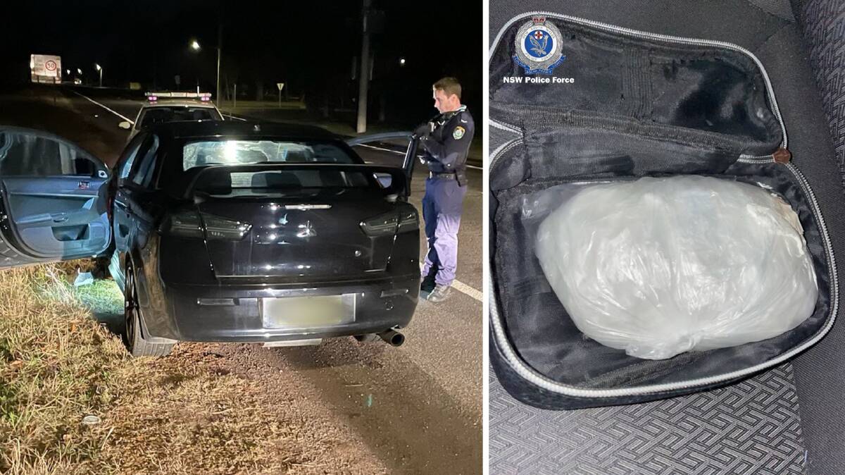 BUST: The pair were pulled over by police while driving through Beelbangera and $140,000 worth of drugs was found in their vehicle. PHOTOS: NSW Police