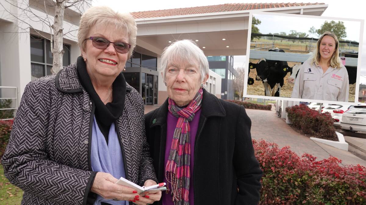 EXCITED: Soroptimist International Griffith's Gerry Rohan and Pat Cox at the Exies Club, where Veronika Vicic (inset) and other 'young farming champions' will be speaking later this month. PHOTO: Monty Jacka INSET: Contributed
