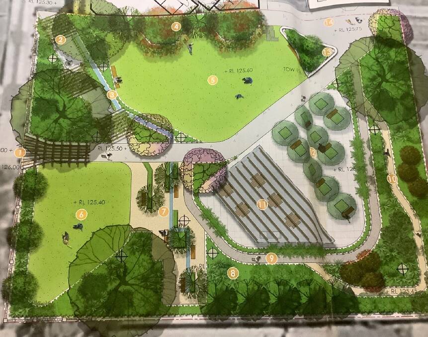 LAYOUT: The current plan for the rose garden set to be built on the empty lot next to the Griffith Visitor's Centre.