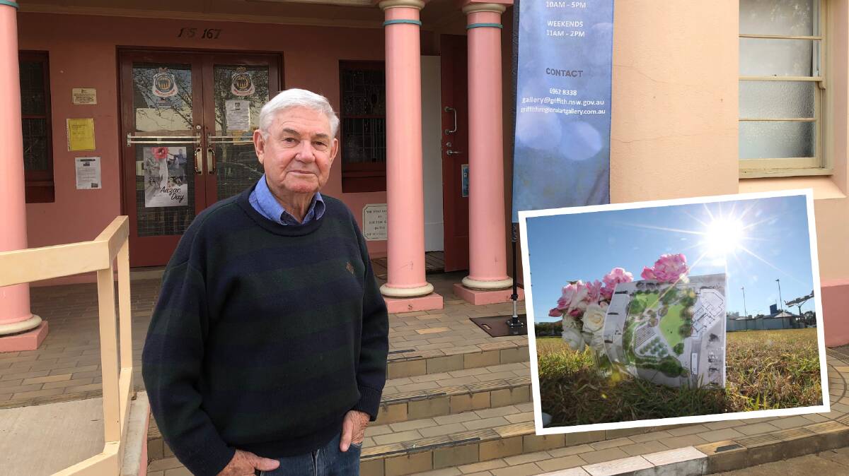 PERFECT SPOT: Following council's commitment to a new regional art gallery, Brian Sainty has set his sights on the area currently set aside for a new rose garden.