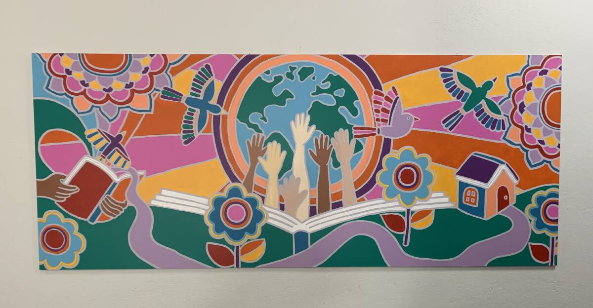 FINISHED: Mrs Ronan said the mural depicts 'the journey of education'. PHOTO: Supplied.