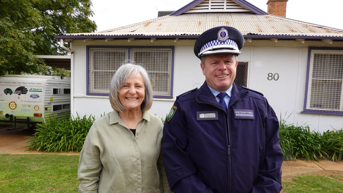 MEMORIES: Community Centre co-ordinator Peta Dummett and Superintendent Craig Ireland in front of the 100 year old building. PHOTO: Monty Jacka
