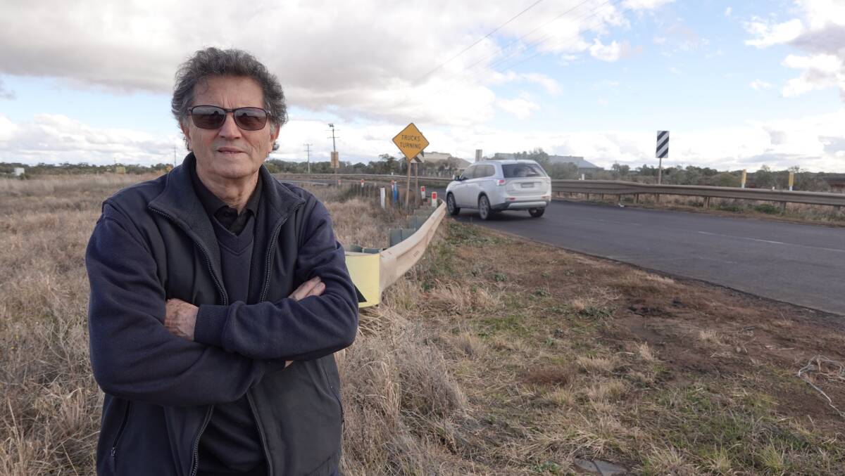 FEAR: Griffith councillor and owner of the Hanwood village store Dino Zappacosta says repairs to a Willbriggie crossing must happen 'as soon as possible'. PHOTO: Monty Jacka