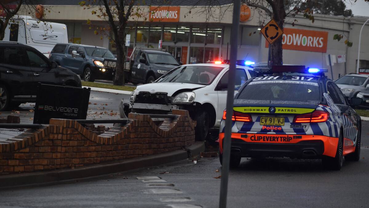 RAIN: Police were called to the scene of the accident at about 2:38pm on Wednesday. PHOTO: Liam Warren