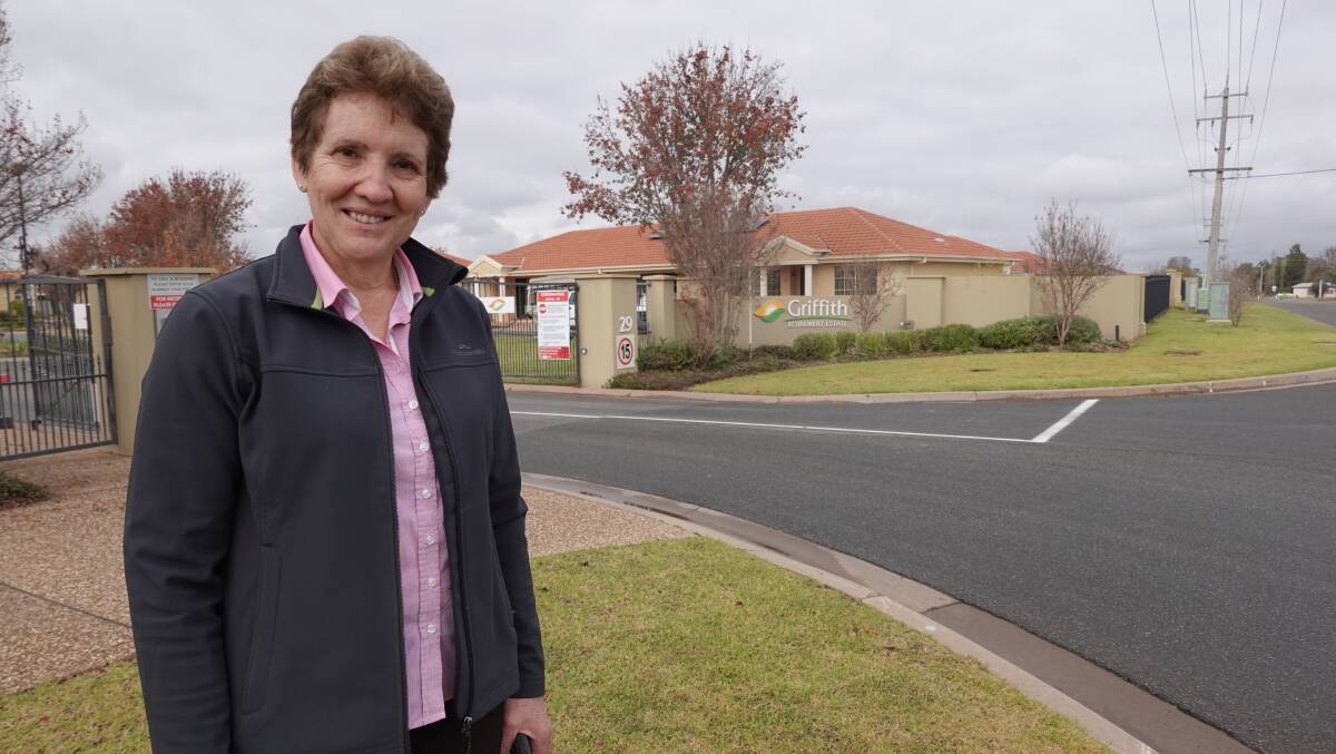 PATH TO BETTER LIVING: Griffith Retirement Estate manager Lyn Mason says residents are looking forward to having the footpath to use on their way into town. PHOTO: Monty Jacka