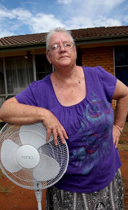 HOT ISSUE: Elizabeth Hansen is sick of public housing tenants having no relief from the heat and will take up a petition. Picture: Anthony Stipo.