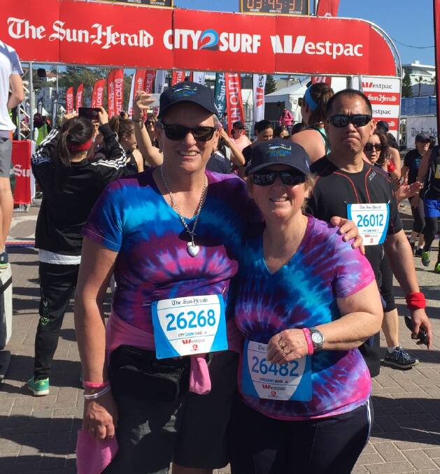 BESTIES: Robyn McCanna and Elizabeth Wood, best friends since boarding school, took part in the City2Surf to raise money for SnowyHydro Southcare. Picture: Supplied.