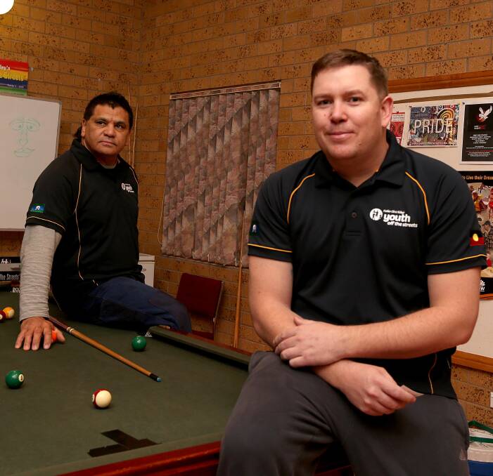 HELP: Allan McKenzie and Mitch Litchfield from Youth Off The Streets. They say education and challenging stigma are important in addressing mental health issues among young people. Picture: Anthony Stipo.