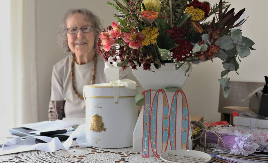 TRIPLE FIGURES: Adrienne Wilson is still working through all the well-wishes and birthday messages she has received after celebrating her 100th birthday on Boxing Day. PHOTO: Calhan Behrendt