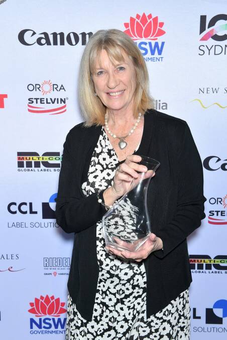 SWEET WIN: Nugan Estate's Diane McGivor with the trophy for Best Sweet Wine. PHOTO: Supplied