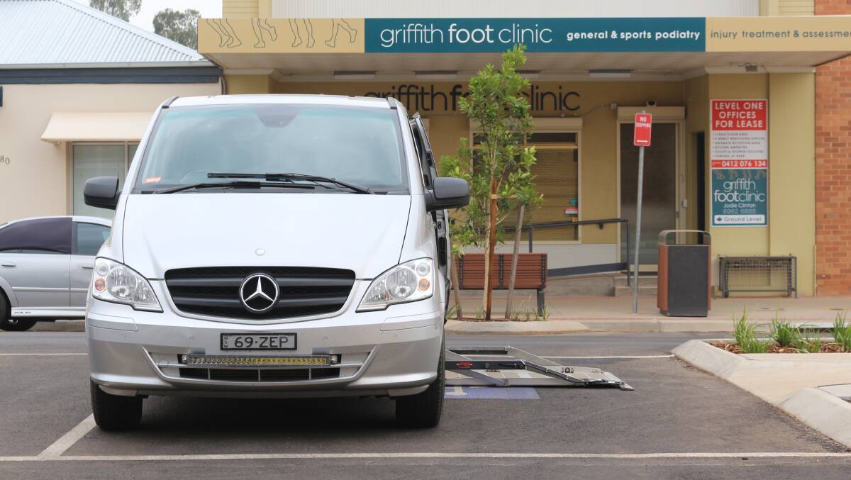 The vehicle which Mr Lanza uses needs to sit on the line in order to allow enough space for the lift at the side of the vehicle to be used, with just enough space to safely roll a wheelchair or walker out. He said if the vehicle was facing the opposite direction, use of the lift could become a safety risk.