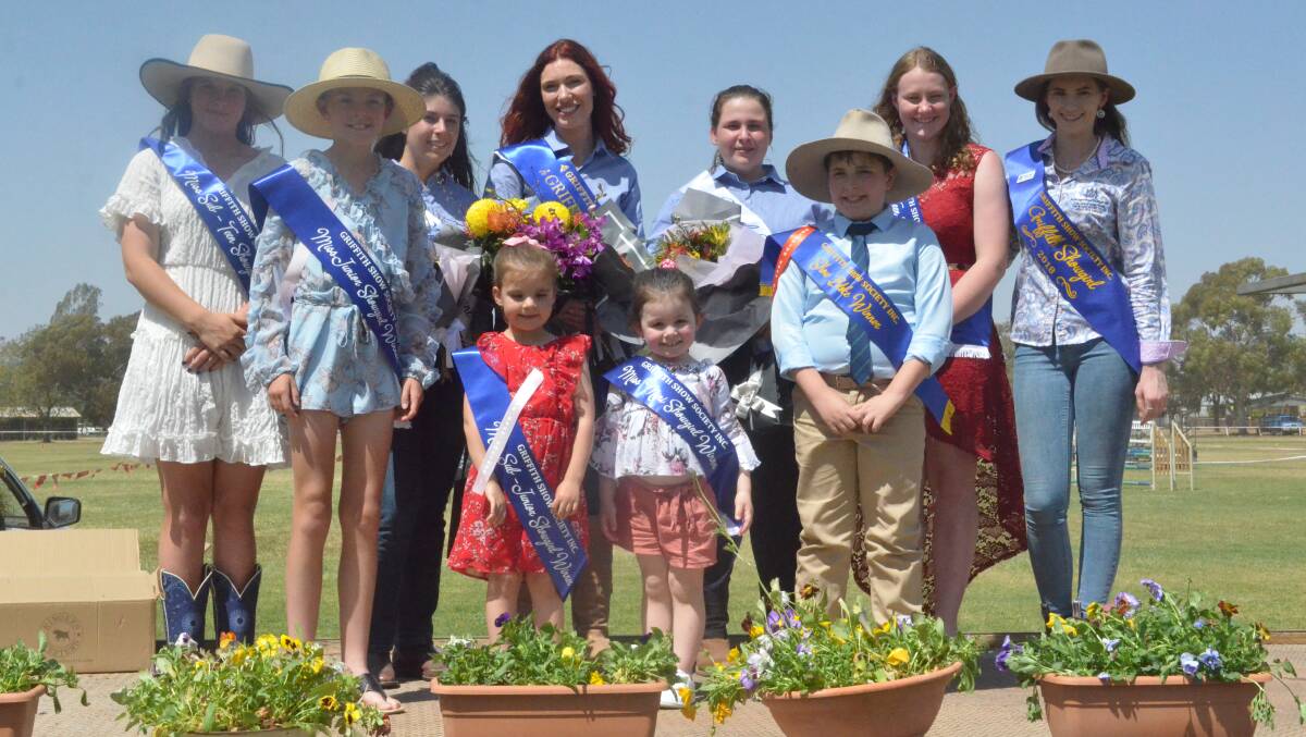 SHOWING THE BEST: All of this year's winners in the Showgirl and Show Bloke competitions along with this year's finalists for Griffith Showgirl. PHOTO: Calhan Behrendt
