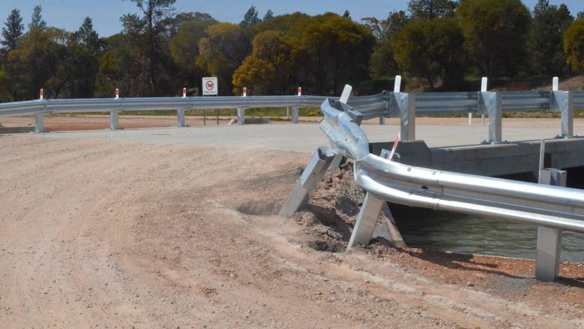 BRIDGE DAMAGE: Damage to the Scott's Road bridge will be discussed by Griffith City Council and Murrumbidgee Irrigation before commencing repairs. PHOTO: Calhan Behrendt
