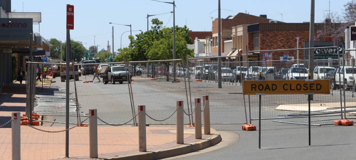 CLOSED FOR CONSTRUCTION: Stage Two of the Yambil Street development has officially started work, with the Northern side of the road between Kooyoo Street and Ulong Street currently closed. PHOTO: Calhan Behrendt