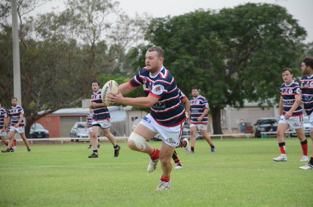 CHARGING FORWARD: Darlington Point Coleambally's Drew Hopwood is the Roosters' leading try-scorer this season, crossing over for 14 tries during the campaign. PHOTO: Liam Warren