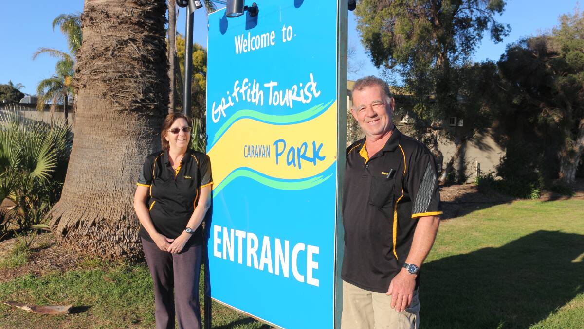 GOOD DRAW: Griffith Tourist Caravan Park managers Colette and Glenn Way said they have seen a good response in tourists staying once restrictions were eased. PHOTO: Calhan Behrendt