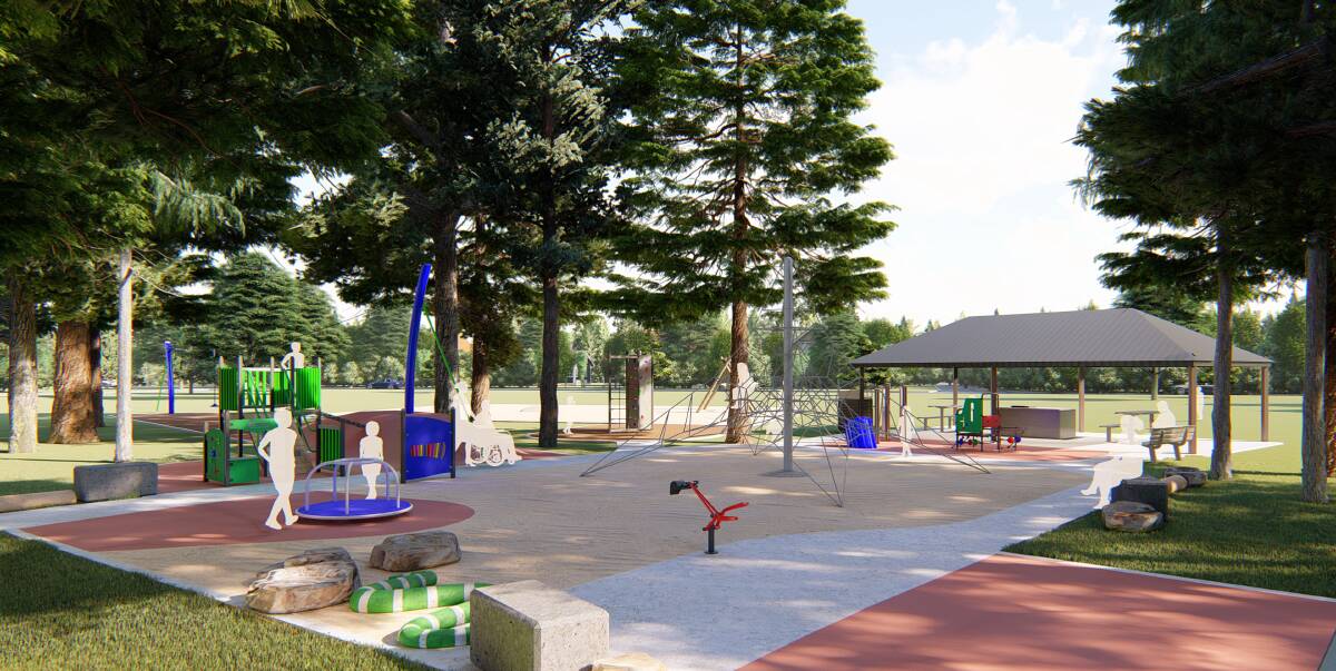 NEW PARK: An artist's impression of Griffith's Enticknap Park in use. The upgrade is part of a council inititative to conintually improve park facilites in the area. PHOTO: Supplied