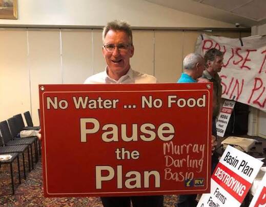 WATER WOES: Independent Farrer candidate Kevin Mack on the hustings.