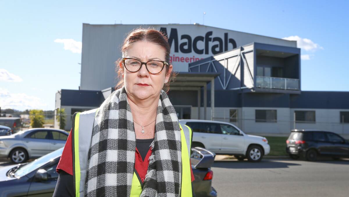 BREAKING POINT: Macfab Engineering corporate secretary Michelle Clarke says her business is reeling from revised NSW border permit conditions released on Monday. Picture: JAMES WILTSHIRE