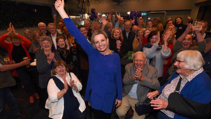 Victorious Sussan Ley on Saturday night. PHOTO: Mark Jesser