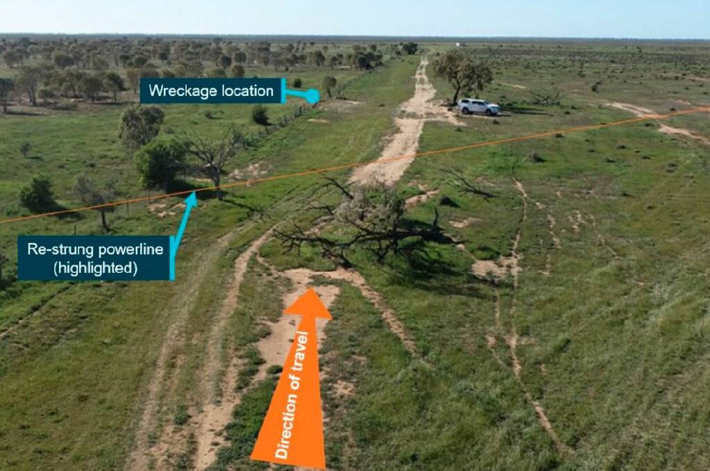 An ASTB recreation of the conditions during a fatal helicopter crash at a Steam plains property in July 2020. Picture: ATSB