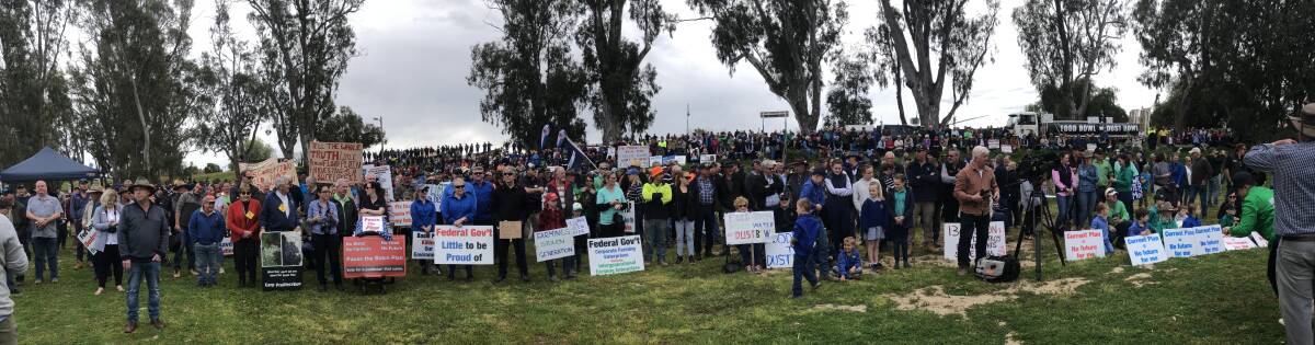 MORE THAN EXPECTED: Organisers said they expected around 500 people to rally in Tocumwal. More than 3000 descended on the foreshore. 