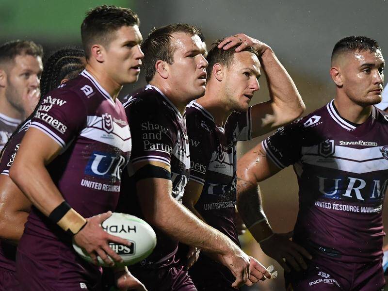 Manly's Daly Cherry-Evans (2-r) says they are not pushing the panic buttons and will make finals.