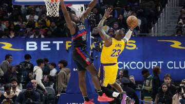 LeBron James scored 25 points in the Lakers' comfortable 133-107 NBA win over Detroit. (AP PHOTO)