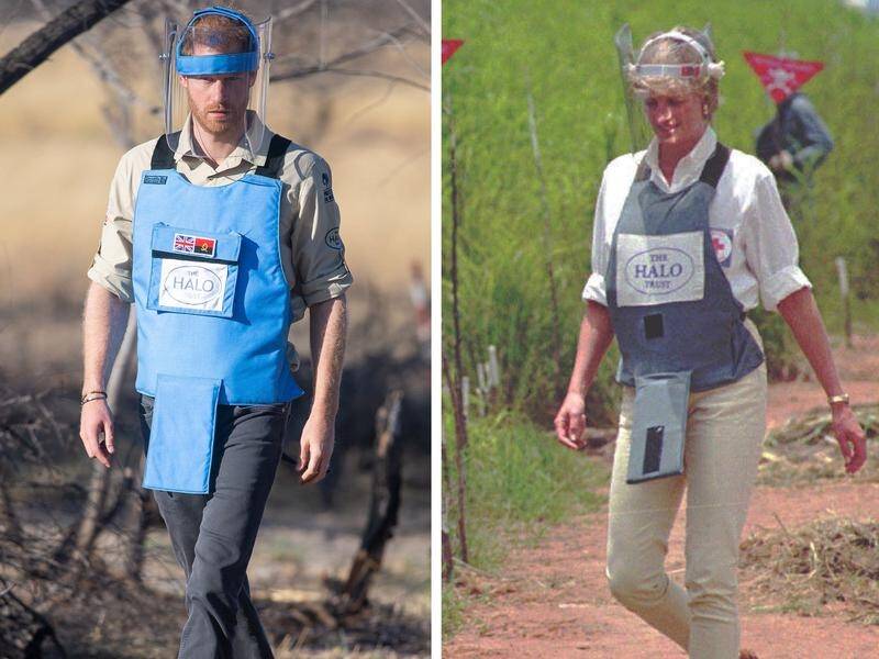 Princess Diana walked through an Angolan minefield in 1997 and now Harry has retraced her footsteps.