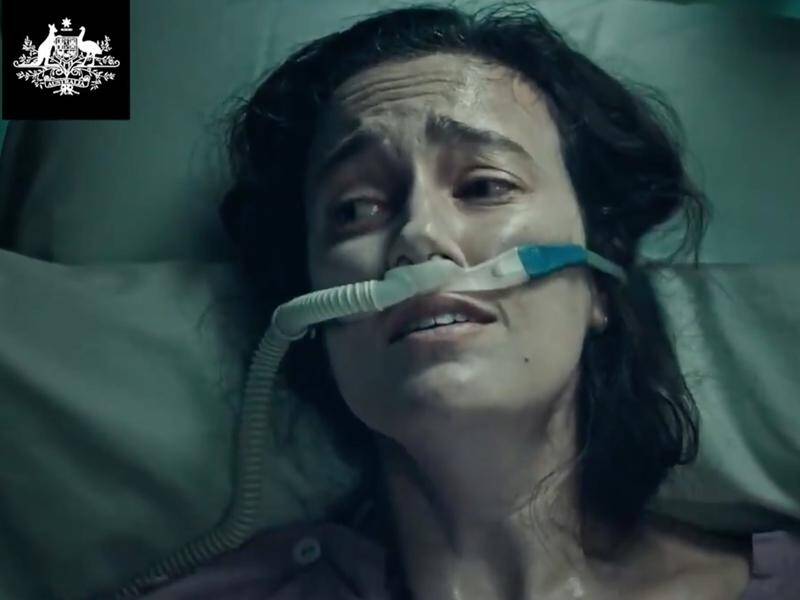 Sydney TV viewers will see a confronting image of a young woman with COVID-19 struggling to breathe.