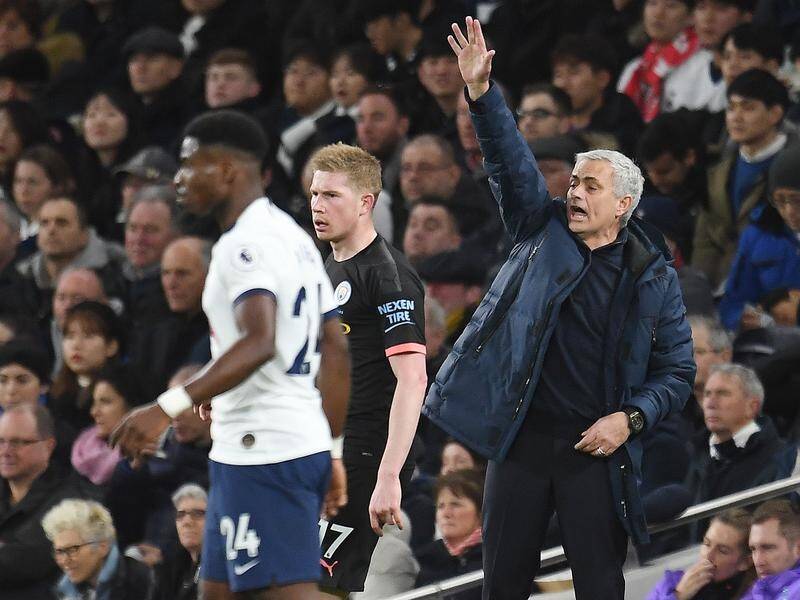 Tottenham boss Jose Mourinho could not hide his emotions during their win over Manchester City.