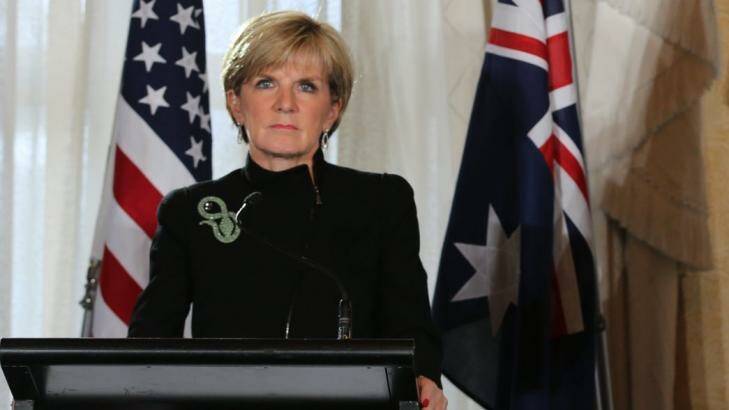 "Any intervention by Russia into Ukraine under the guise of a humanitarian crisis will be seen as the transparent artifice that it is": Julie Bishop. Photo: Brendan Esposito
