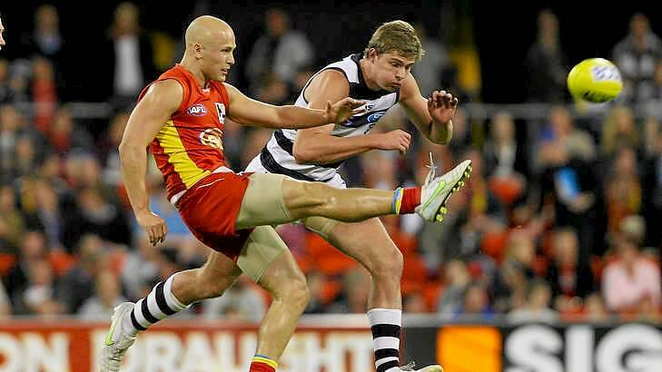 Gary Ablett of the Suns  during a match against his old club Geelong in 2011. Photo: Chris Hyde