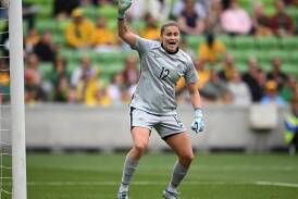 Teagan Micah is keen to make her mark in goals during the Matildas' two-game series in Canada. (James Ross/AAP PHOTOS)