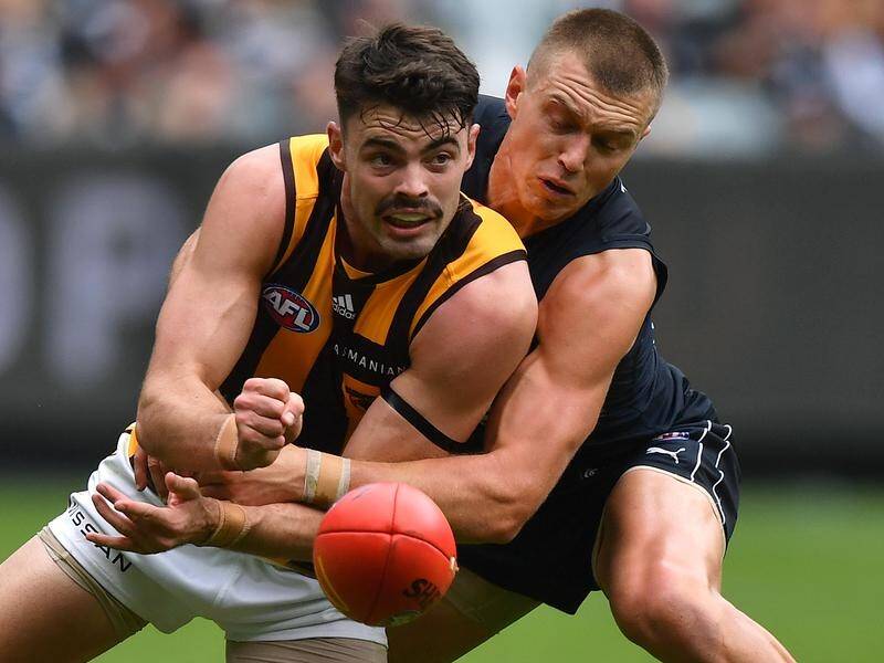 Conor Nash (l) is an option to replace injured Hawthorn ruckman Max Lynch against Gold Coast.