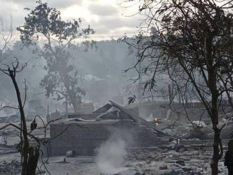 Kin Ma village residents say people are missing after military troops burned the village.