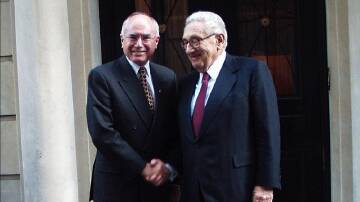 Former prime minister John Howard has paid a tribute to Henry Kissinger. (James Grubel/AAP PHOTOS)