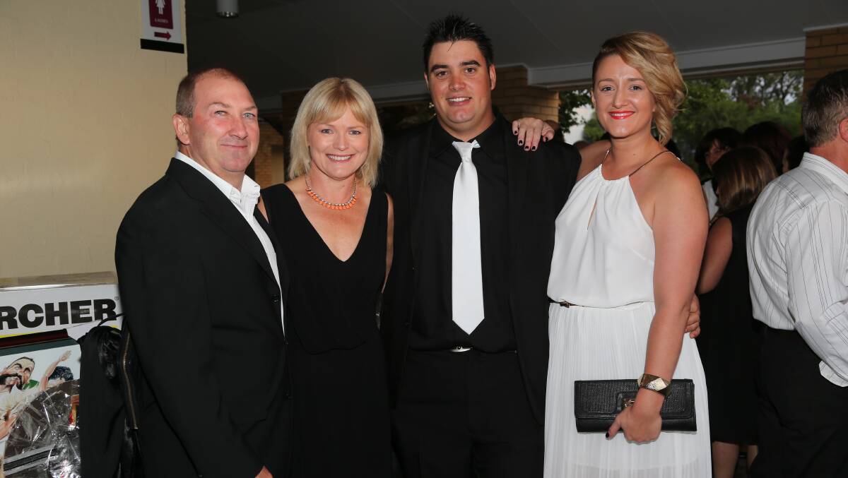 Brian and Kim Mannell with Jarrod Sergi and Elle Horton. Picture: Anthony Stipo