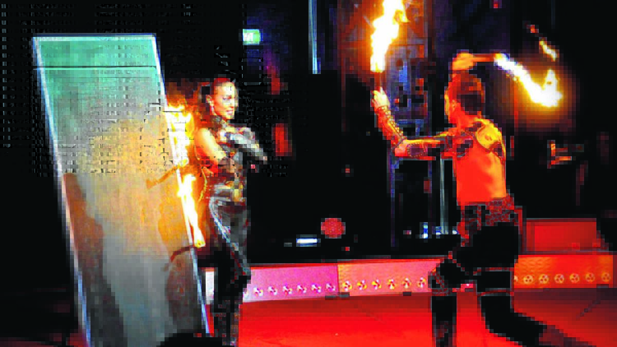 DEATH-DEFYING: Knife-throwing husband and wife pair Anya and Alfredo will impress locals when they perform in Griffith as part of the Great Moscow Circus in July. 