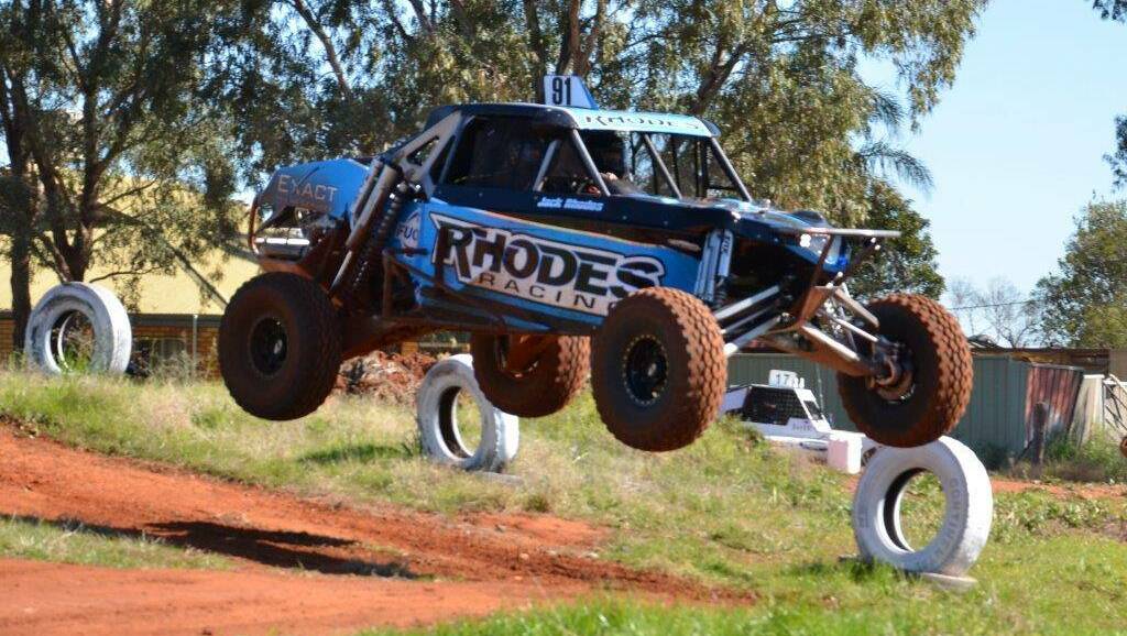 AIRBORNE: Jack Rhodes and David Pullino from South Australia won the
weekend event. Picture: Michael Pfitzner.