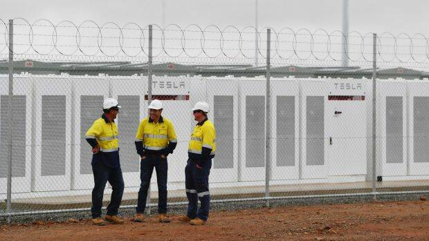 Tesla's 100 megawatt lithium-ion battery in SA provided grid services on hundreds of occasions in December, according to the Australian Energy Market Operator. Photo: David Mariuz
