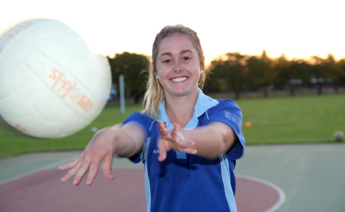 REAPING THE REP REWARDS: Renae Larkin, 15, will captain the Riverina Football League's under 17s representative netball side this weekend in Wangaratta. Picture: Anthony Stipo