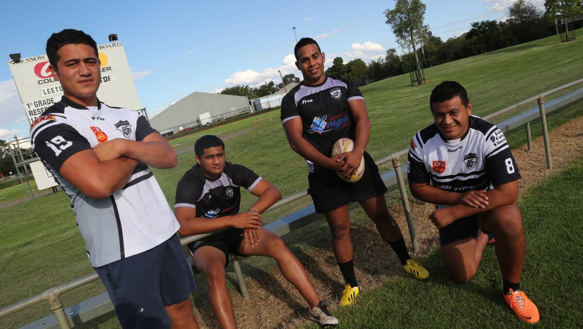 FRESH TO TOWN: New Black and Whites signings (from left) David Uasila'a, Andre Evagelia, Samuel Delavakavu and Jericho Tanuvasa arrived in Griffith last week.