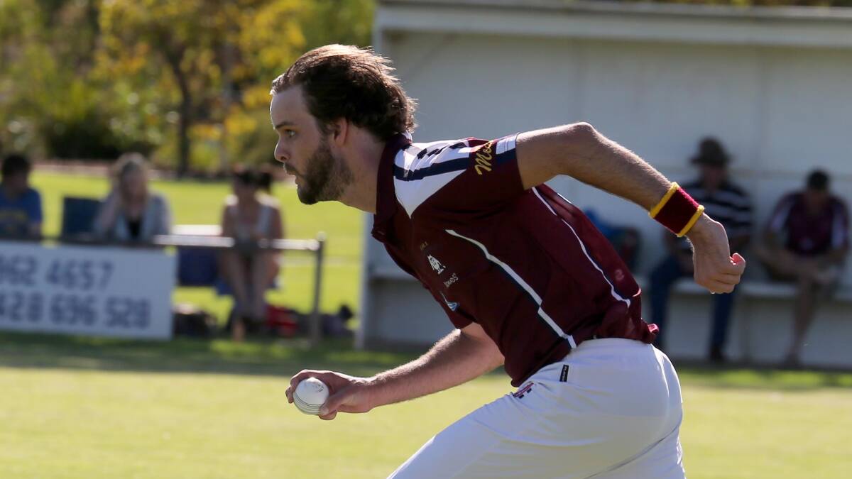 READY TO FIRE: Josh Wakem of the Coly Nomads comes in to bowl against Exies in GDCA second-grade cricket last weekend. The Nomads face Exies tonight in the final of the local Twenty20 competition.