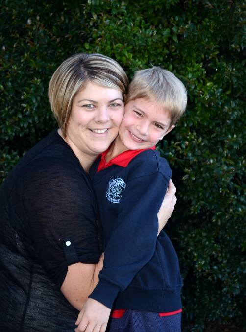 Erin Nascimben with her son Alex, 6.