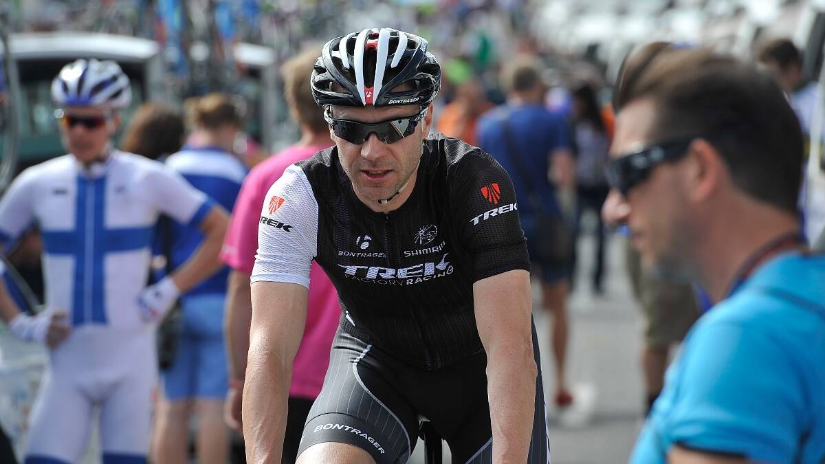 German rider Jens Voigt from team Trek prepares for the start of Stage Five of the Tour Down Under in South Australia. Photo: Getty.