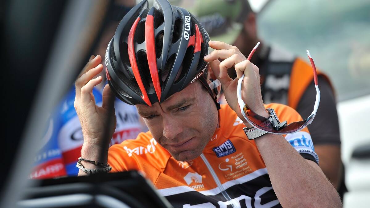  Australian Rider Cadel Evans from team BMC prepares for the start of Stage Five of the Tour Down Under. Photo: Getty.