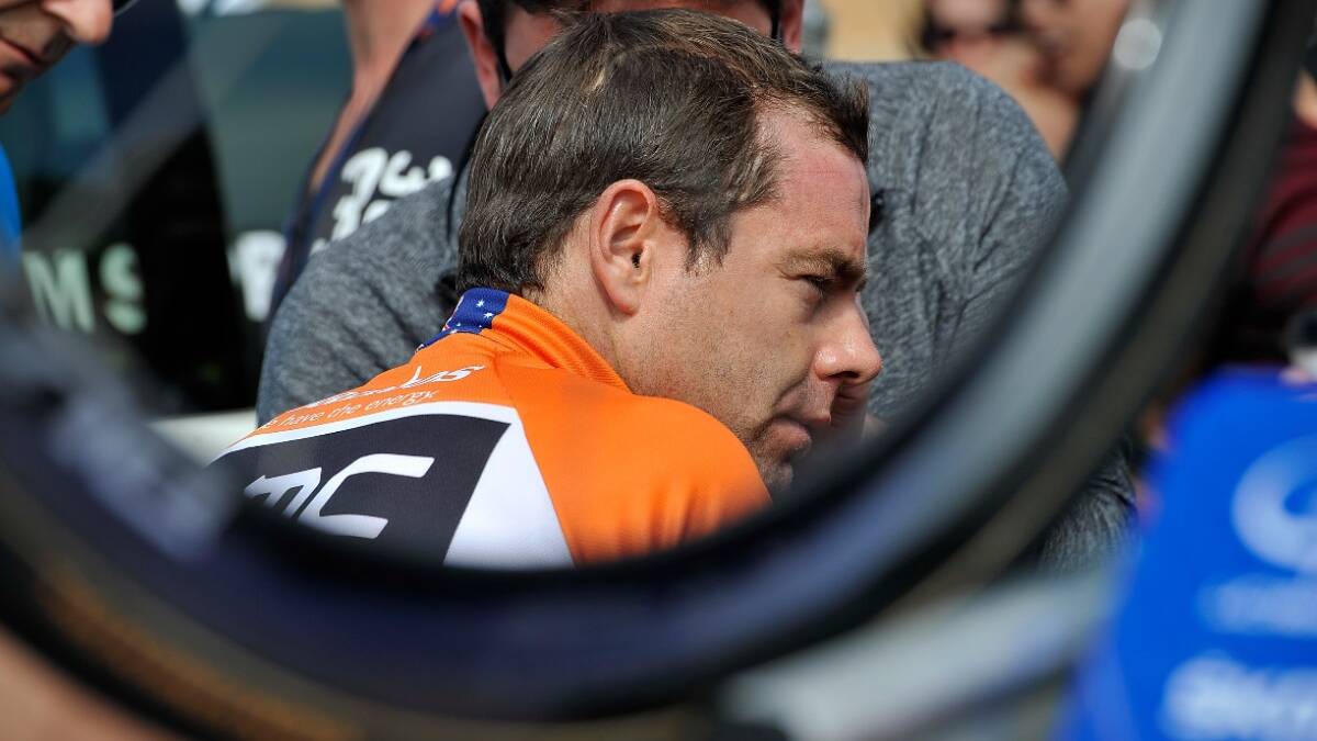 Australian Rider Cadel Evans from team BMC prepares for the start of Stage Five of the Tour Down Under on January 25. Photo: Getty.