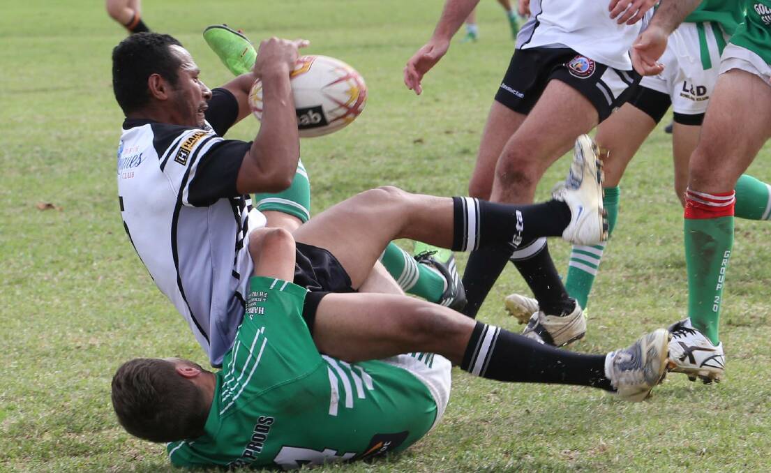 Black and Whites 18 (Tries Stephen Broome 3. Goals: Stephen Broome 2, Josh Charles) defeated Leeton 12 (Tries: Dean Pouging, Andrew Lavaka. Goals: Clinton Green 2). Picture: Anthony Stipo