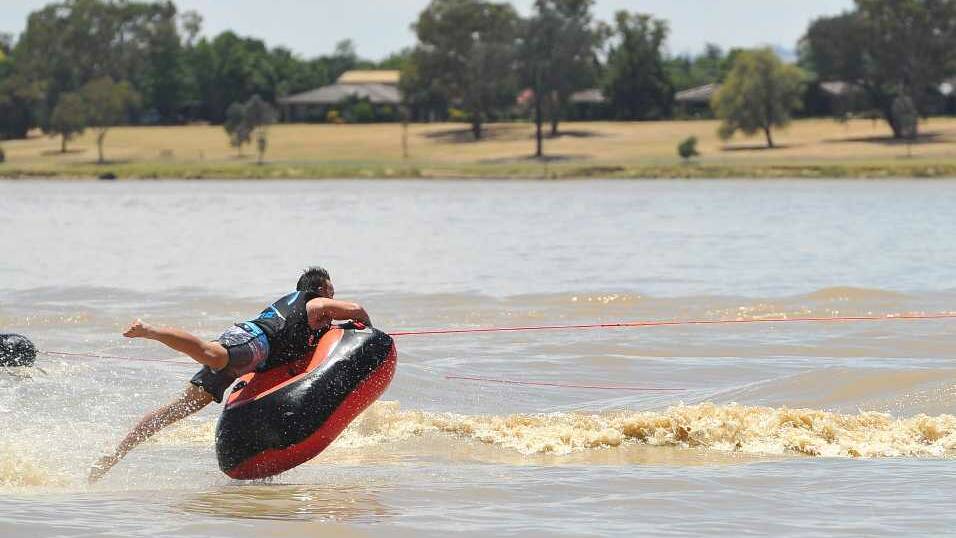Lachy Myers catches some air on Lake Albert. Picture: Addison Hamilton